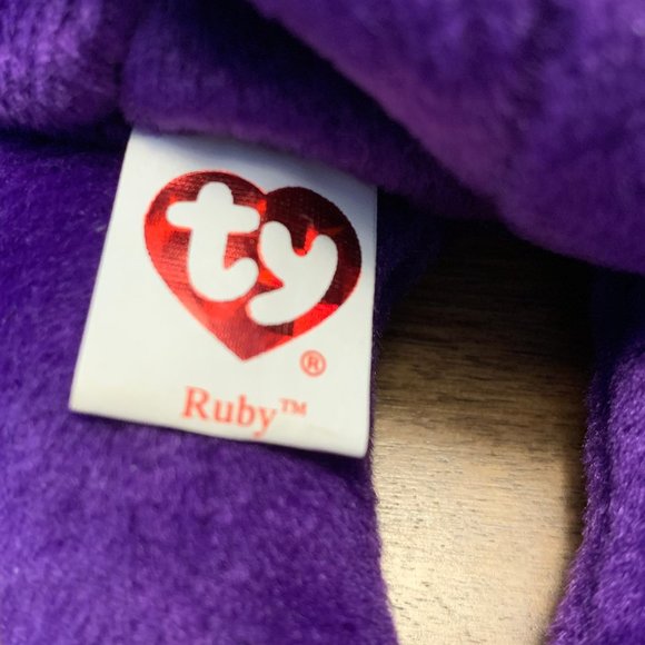 Ty Beanie Baby -RUBY- The Red Hat Society Bear - Picture 12 of 12